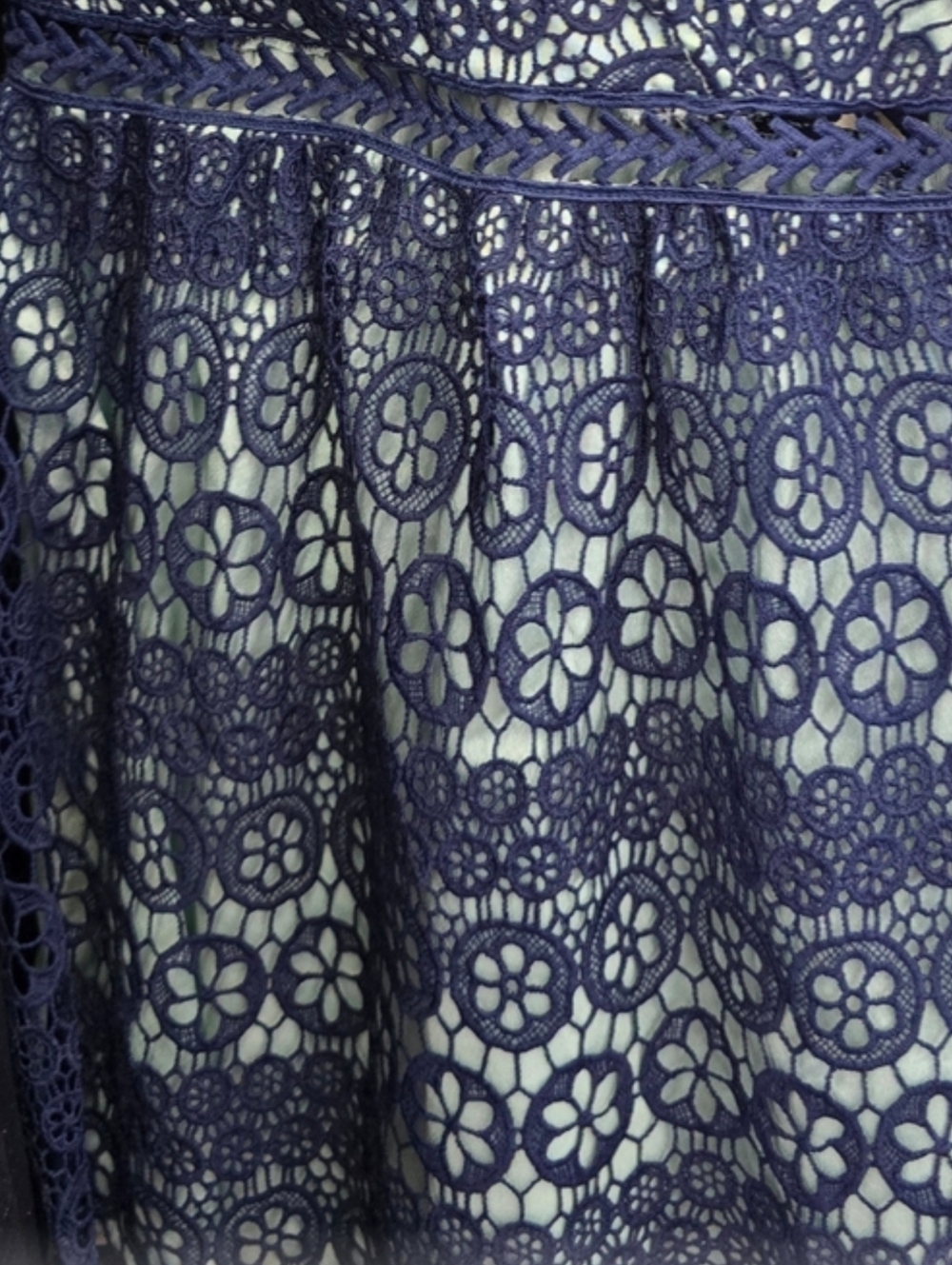 Forever My Love Navy Crochet Lace Skater Dress Nwt - Picture 4 of 8